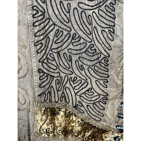 Erika Brooke Top Women 48 Brown Animal Print Velvet Boho Western Retro 80s Twee - Picture 5 of 13